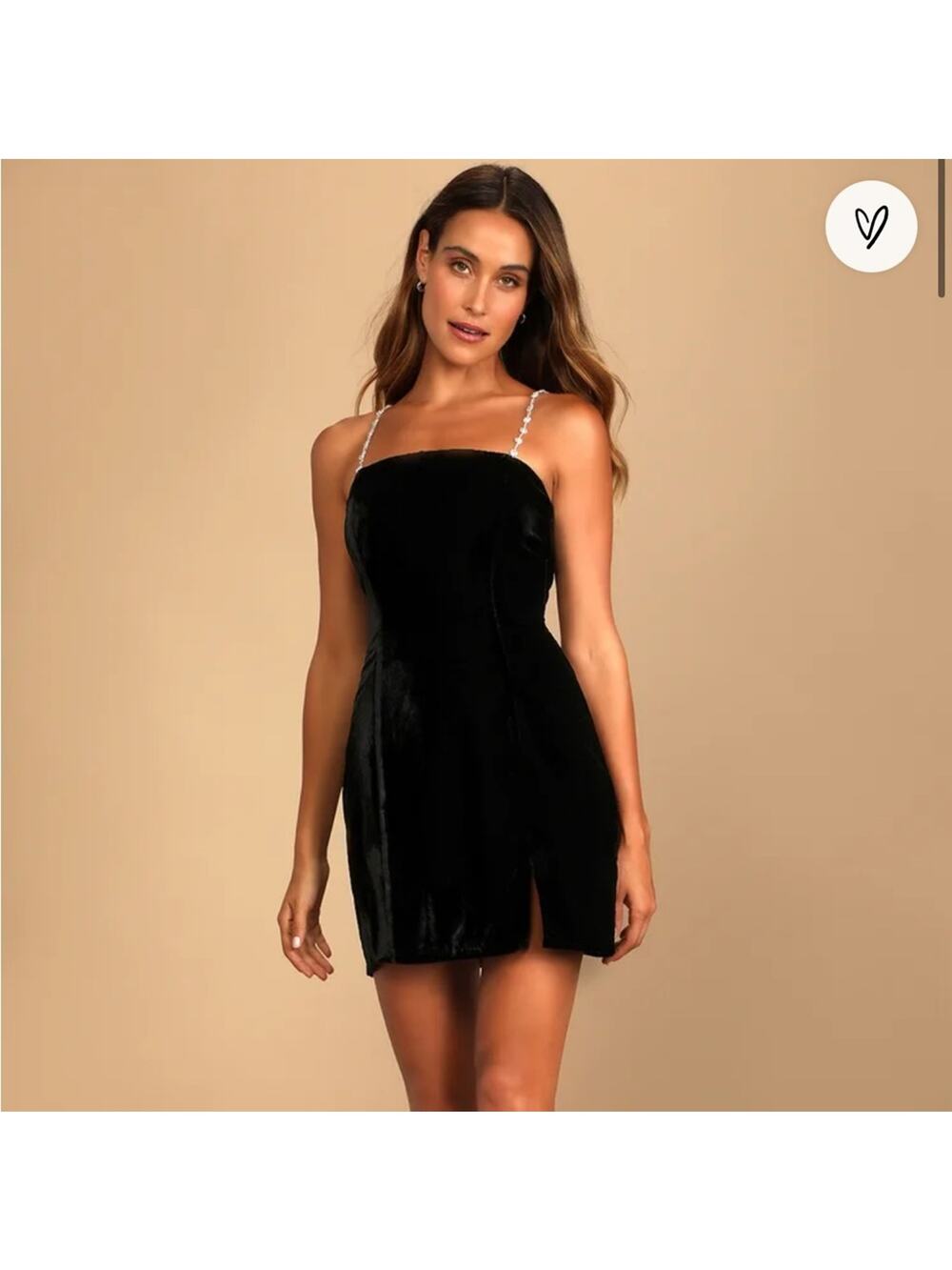 NWT House of Harlow Black Velvet Mini Dress with Crystal Straps